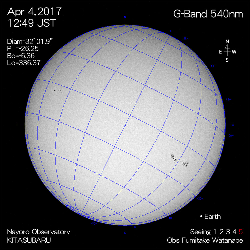 2017年4月4日540nm波長の太陽