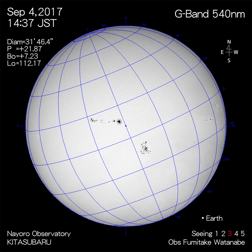 2017年9月4日540nm波長の太陽