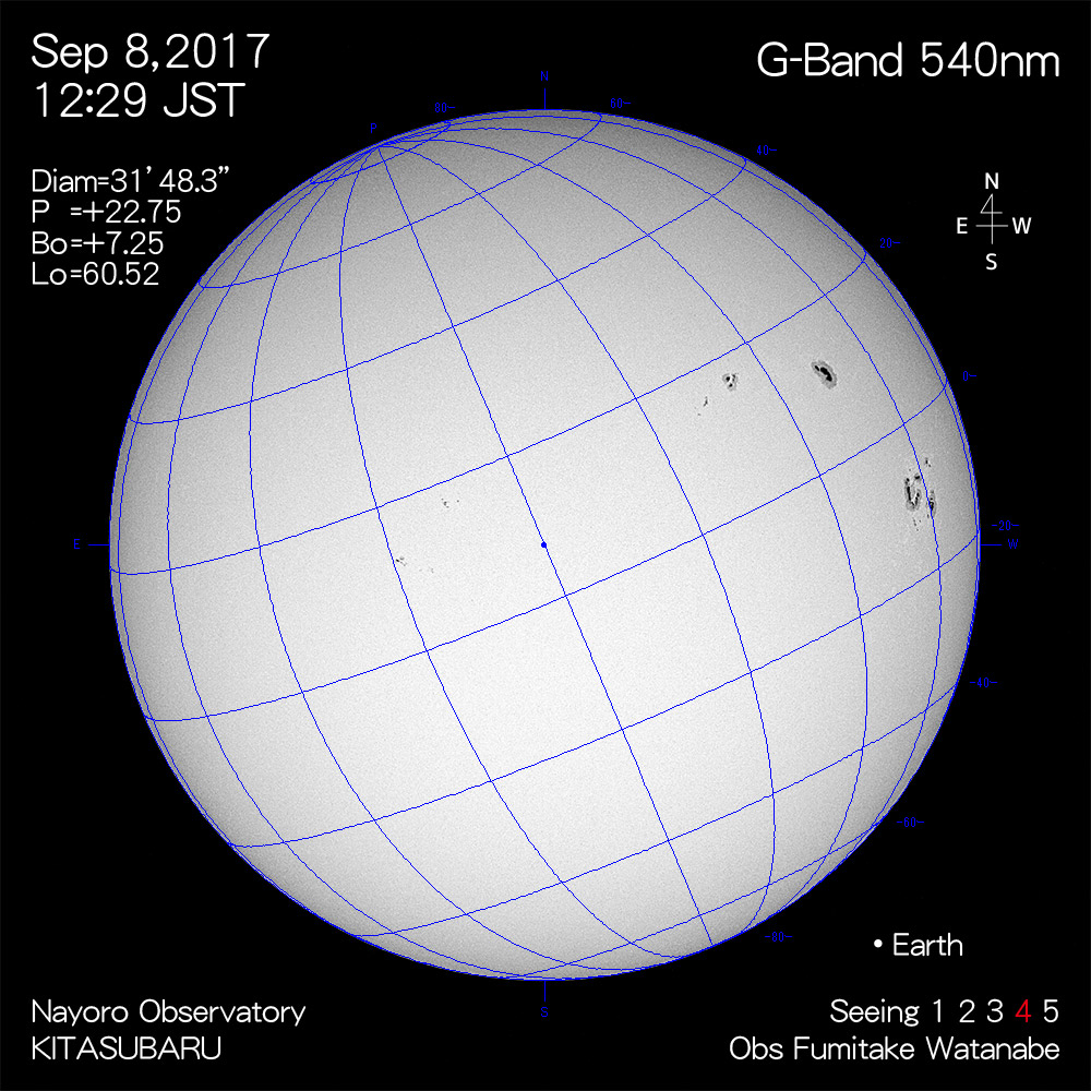 2017年9月8日540nm波長の太陽