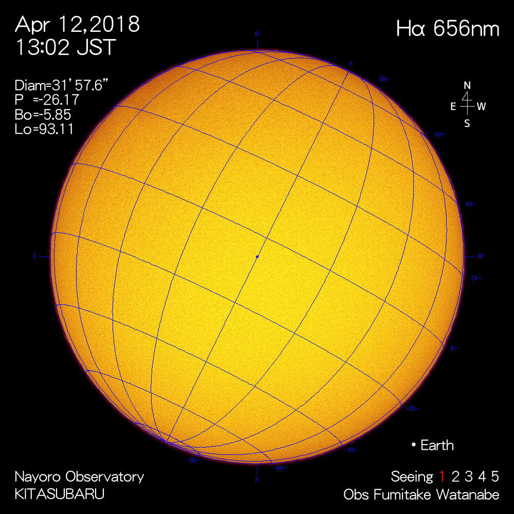2018年4月12日Hα波長の太陽
