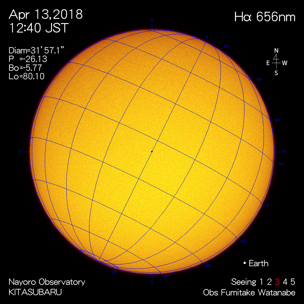 2018年4月13日Hα波長の太陽