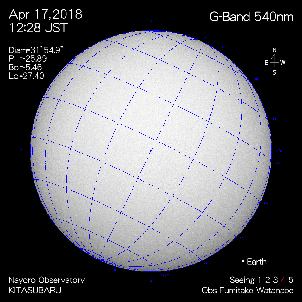 2018年4月17日540nm波長の太陽