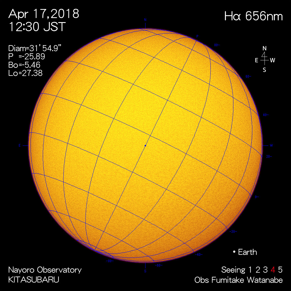 2018年4月17日Hα波長の太陽