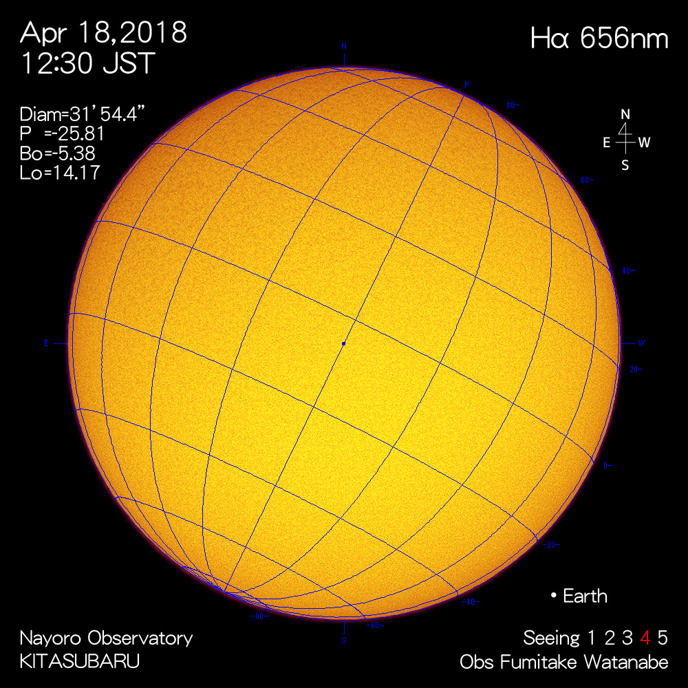 2018年4月18日Hα波長の太陽