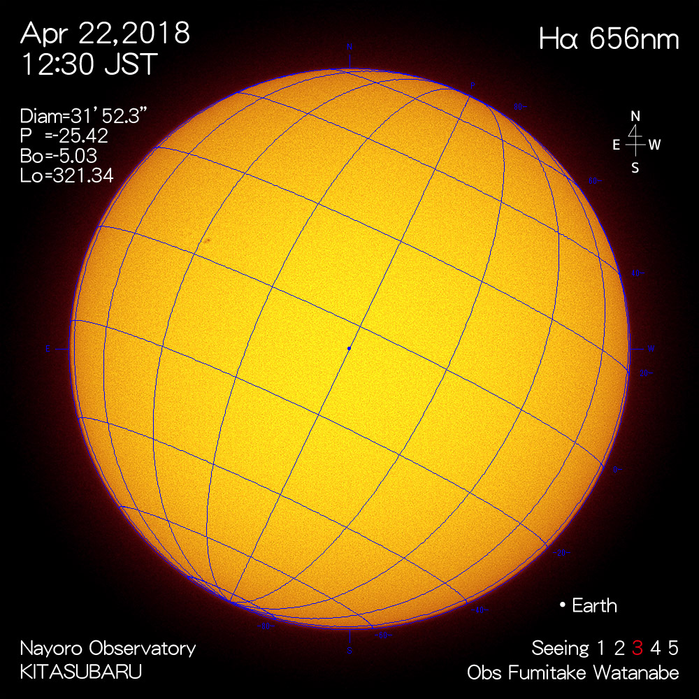 2018年4月22日Hα波長の太陽