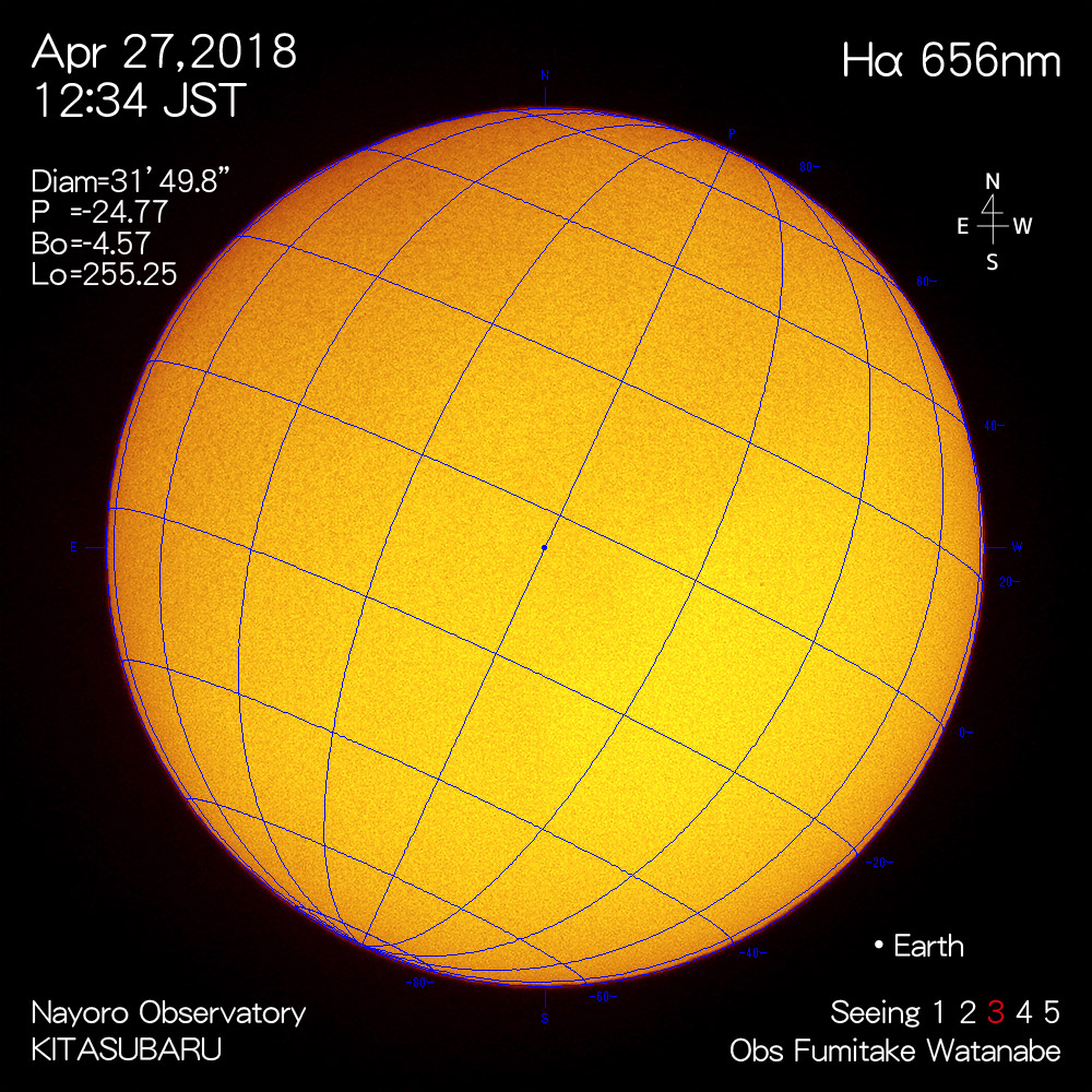 2018年4月27日Hα波長の太陽