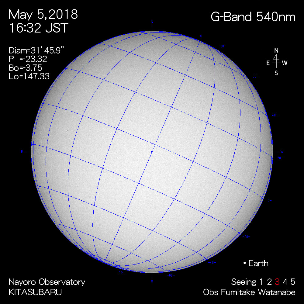 2018年5月5日540nm波長の太陽