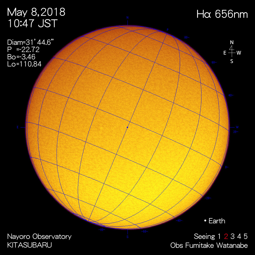 2018年5月8日Hα波長の太陽