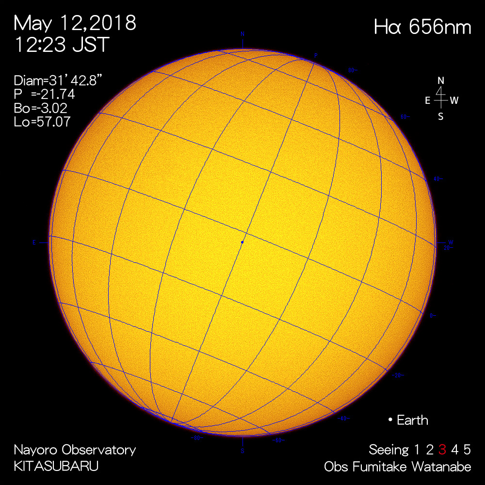 2018年5月12日Hα波長の太陽