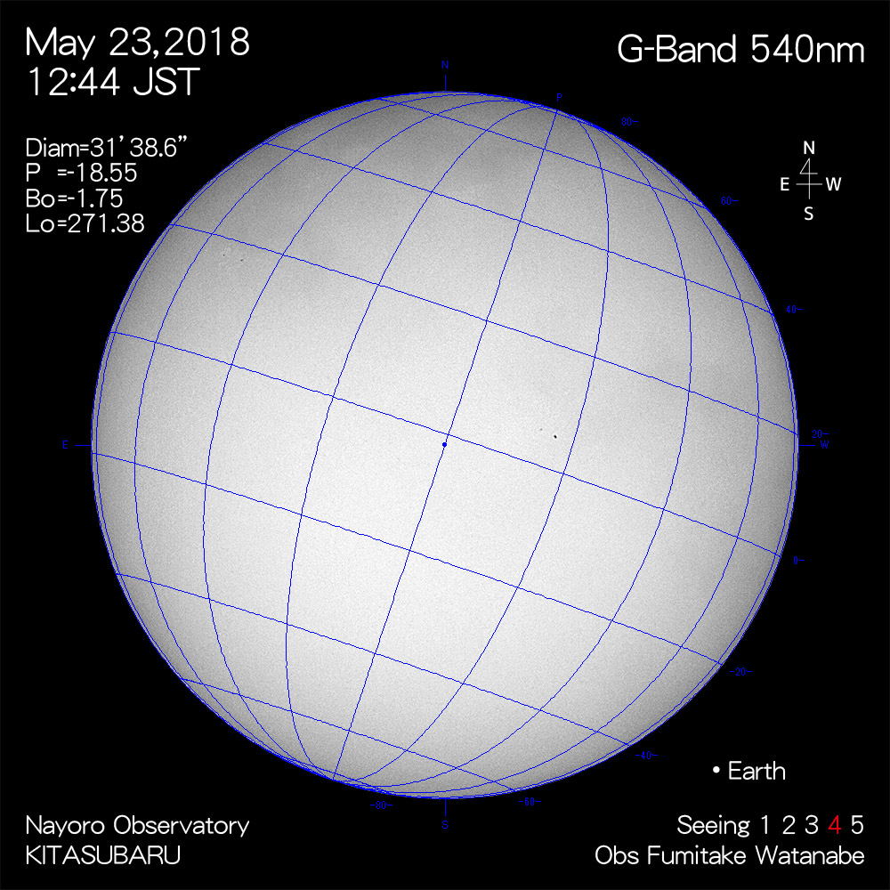 2018年5月23日540nm波長の太陽