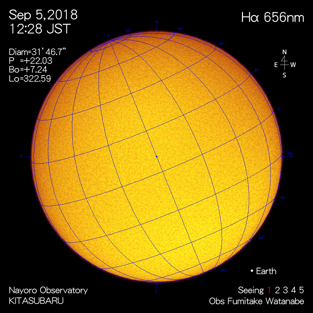 2018年9月5日Hα波長の太陽