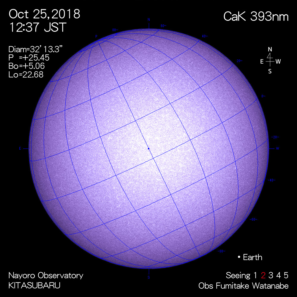 2018年10月25日CaK波長の太陽