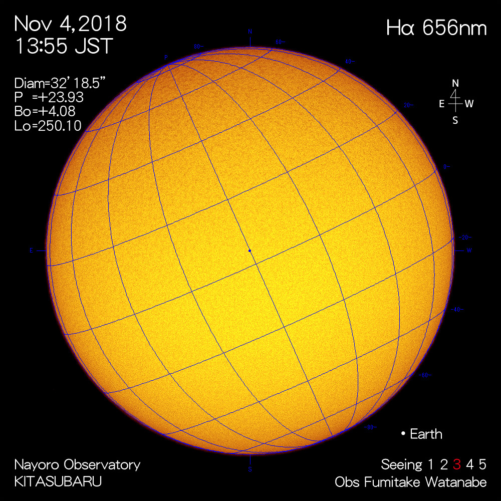 2018年11月4日Hα波長の太陽