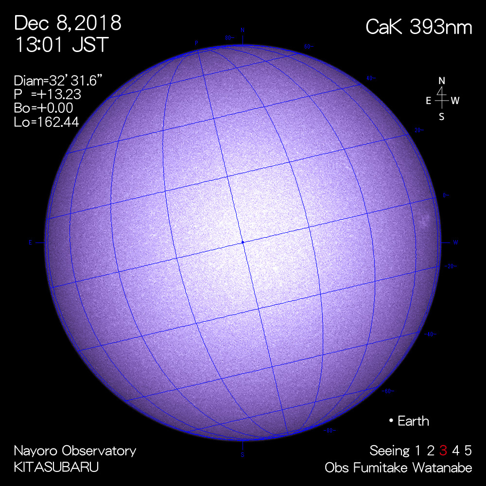 2018年12月8日CaK波長の太陽