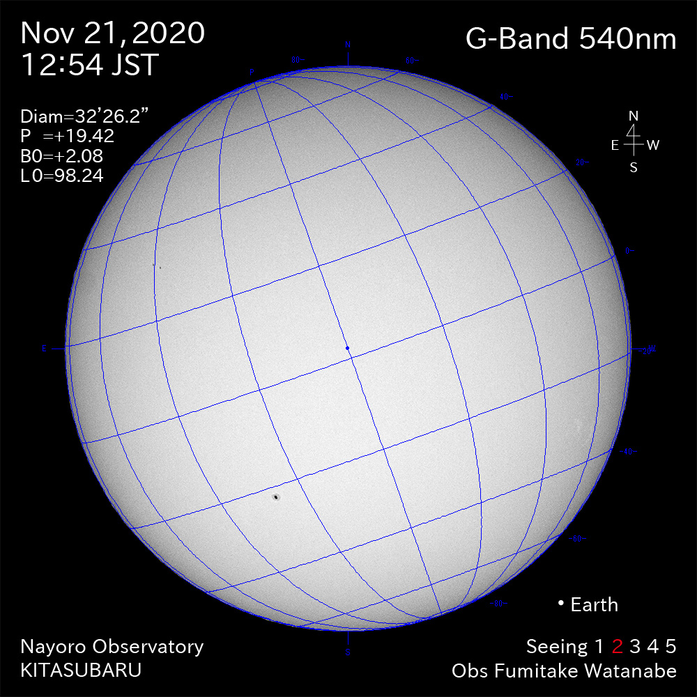 2020年11月23日540nm波長の太陽