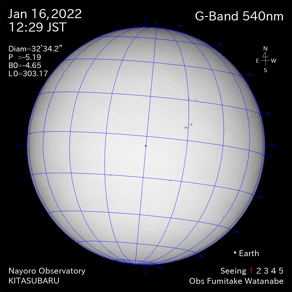2022年1月16日540nm波長の太陽
