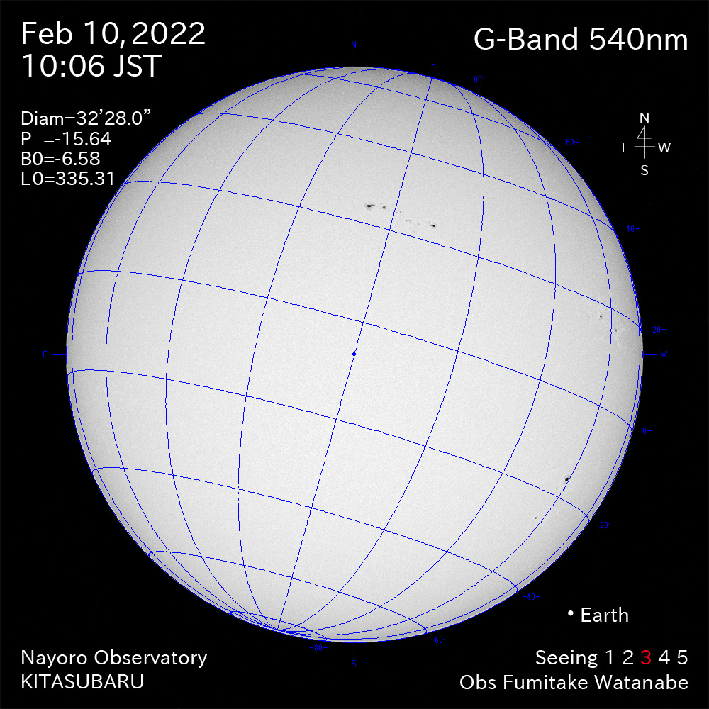 2022年2月10日540nm波長の太陽