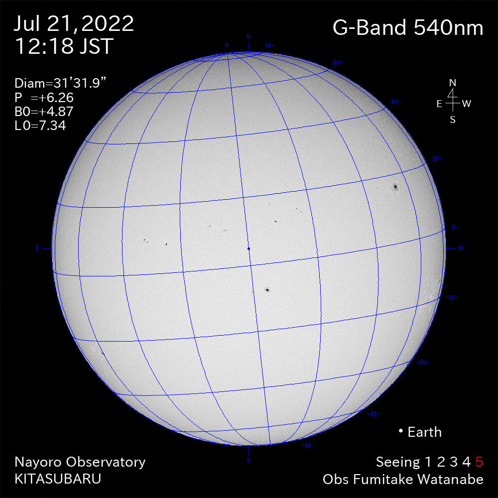 2022年7月21日540nm波長の太陽