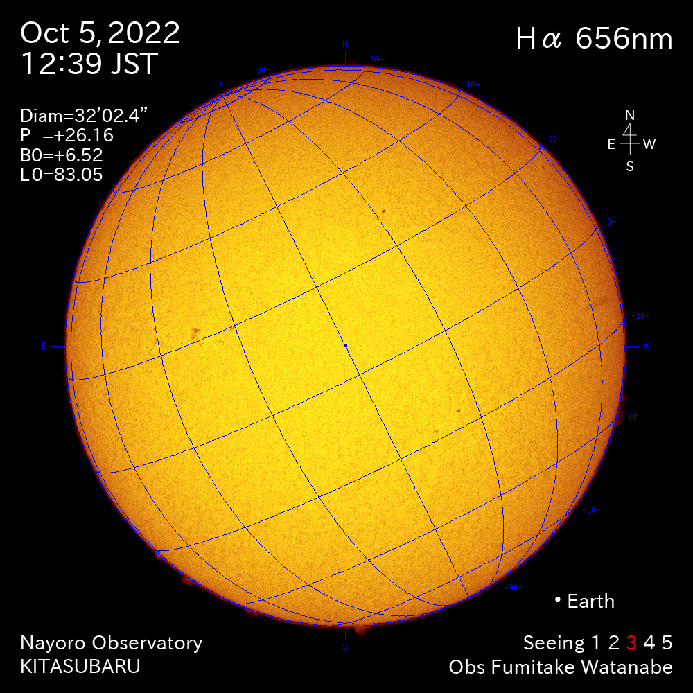 2022年10月5日Ha波長の太陽