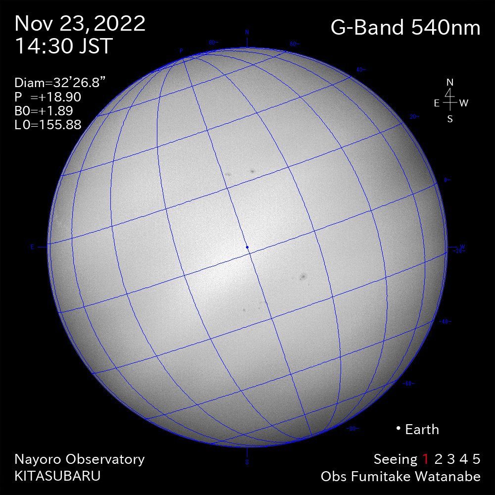 2022年11月23日540nm波長の太陽