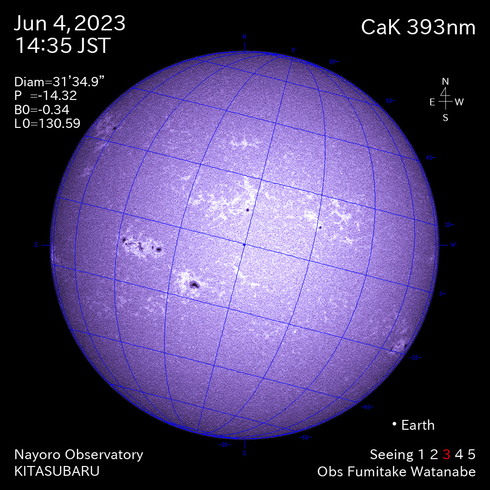 2022年6月4日 CaK波長の太陽