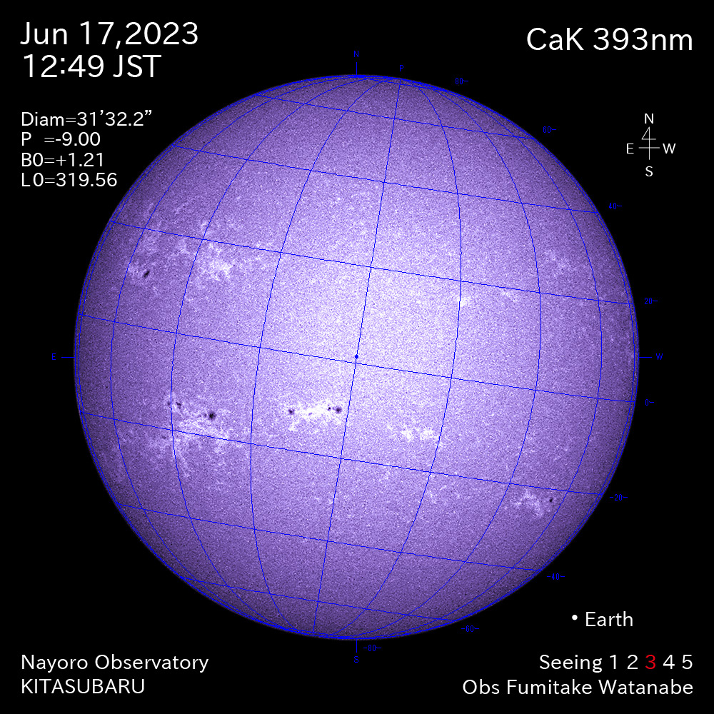 2022年6月17日 CaK波長の太陽