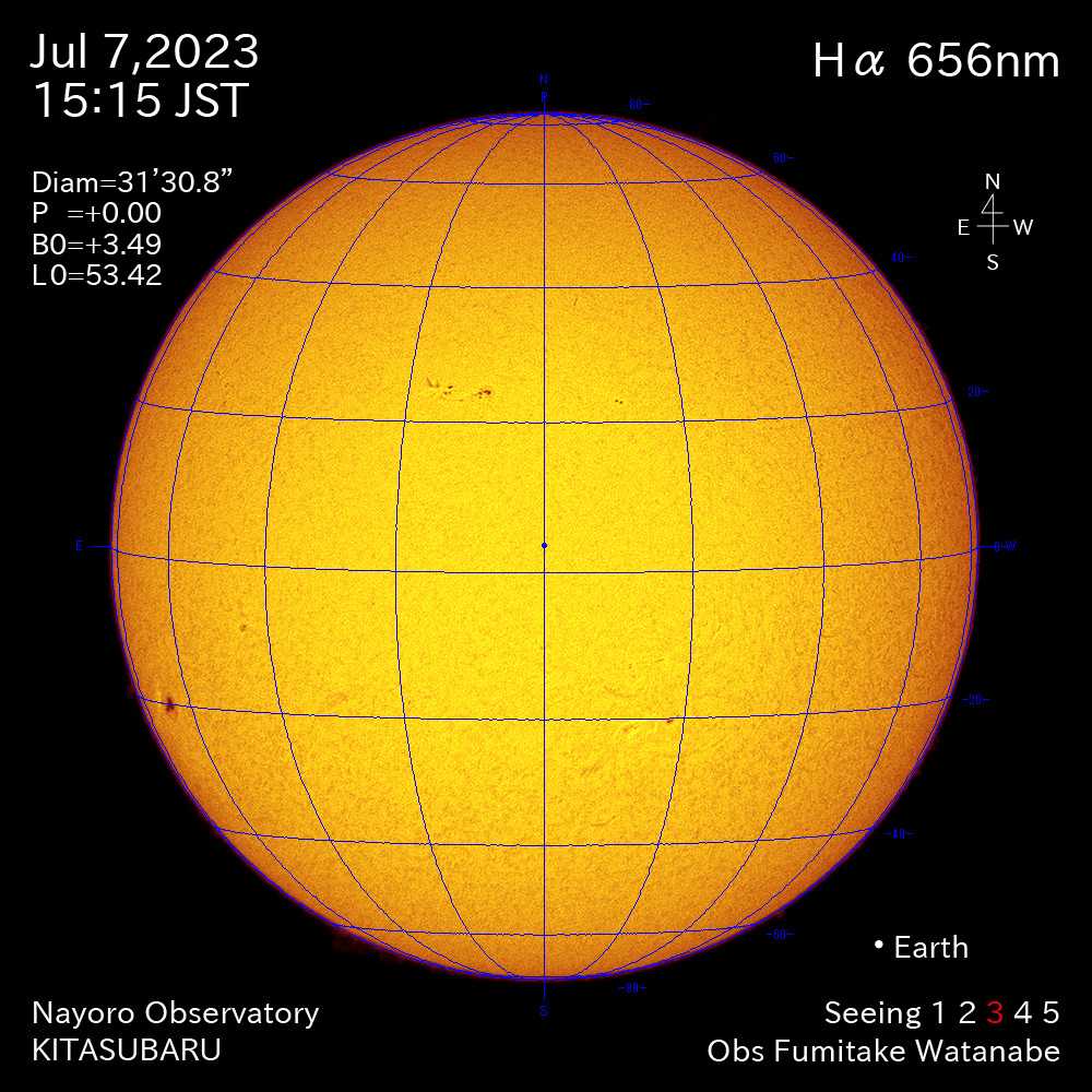2022年7月7日 Ha波長の太陽