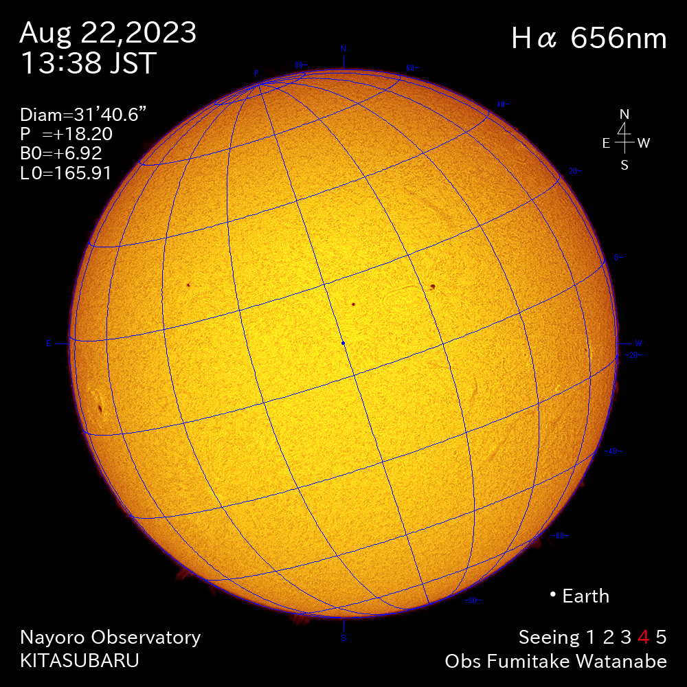 2022年8月22日 Ha波長の太陽