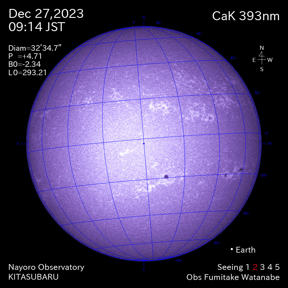 2022年12月27日 CaK波長の太陽