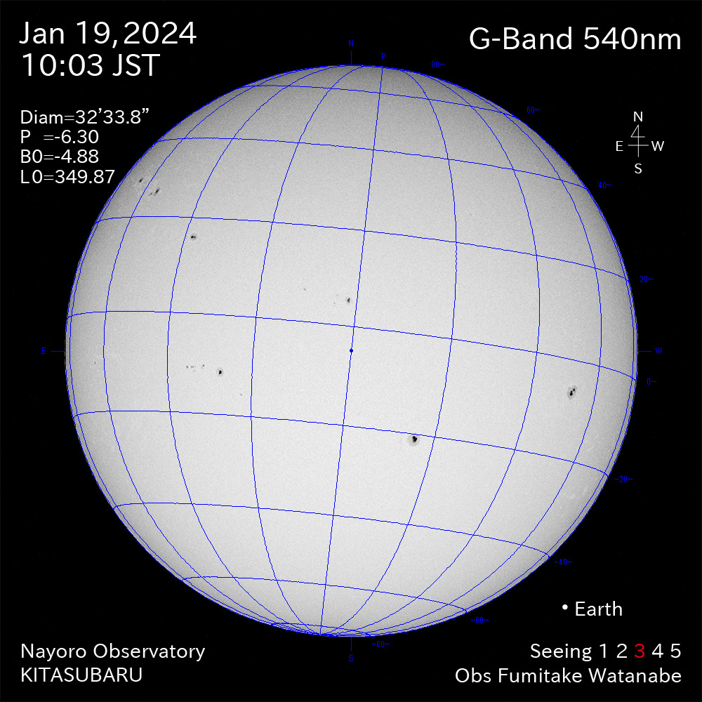 2024年1月19日 540nm波長の太陽