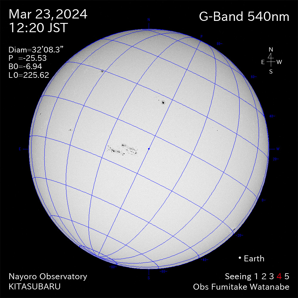 2024年3月23日 540nm波長の太陽