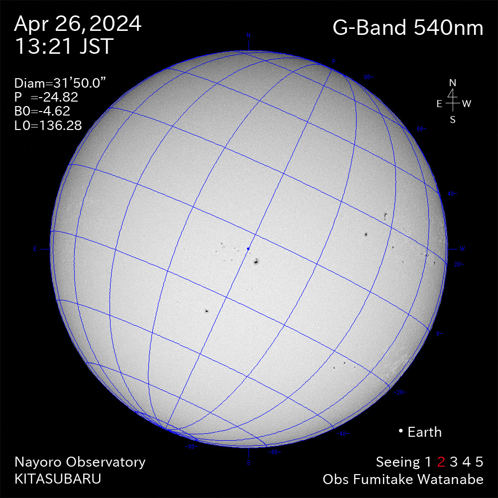 2024年4月26日 540nm波長の太陽