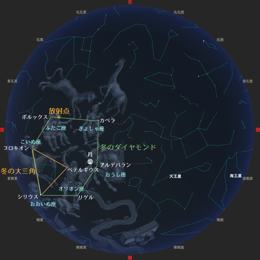 当日21時ごろの夜空の様子