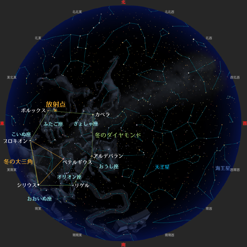 当日21時ごろの夜空の様子