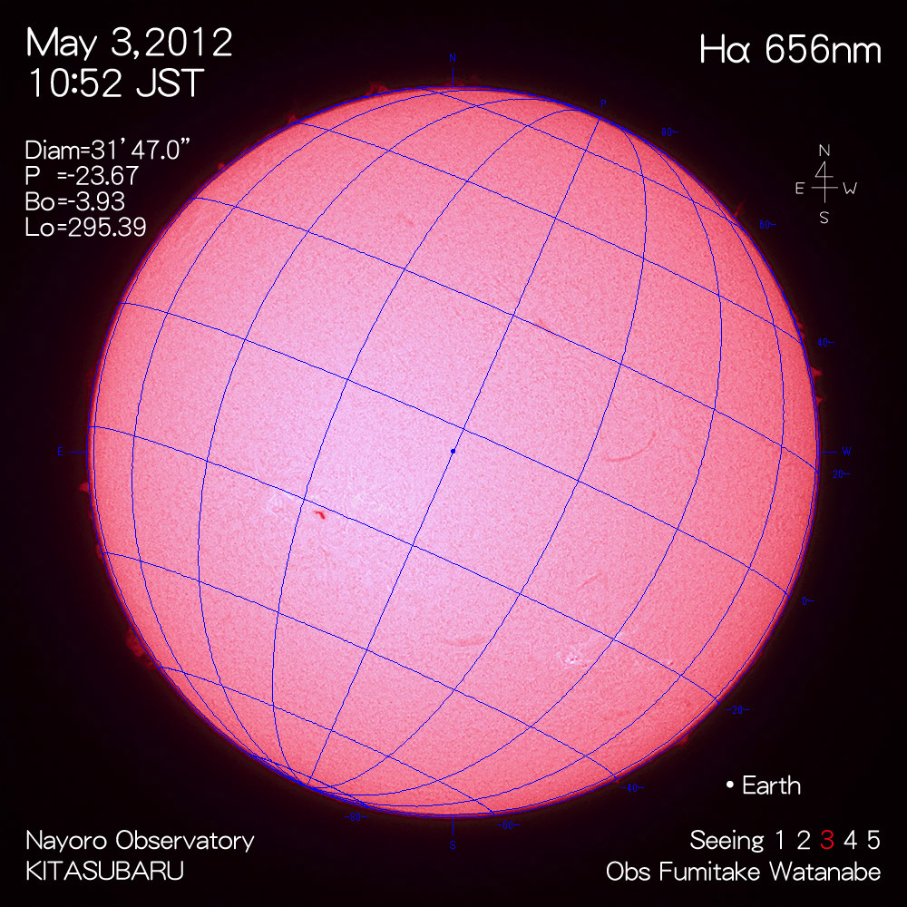 2012年5月3日Hα波長の太陽