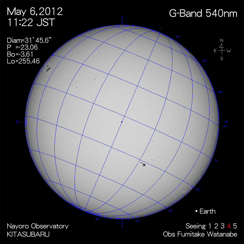 2012年5月6日540nm波長の太陽