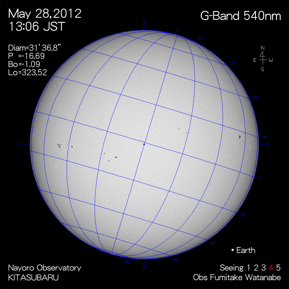 2012年5月28日540nm波長の太陽