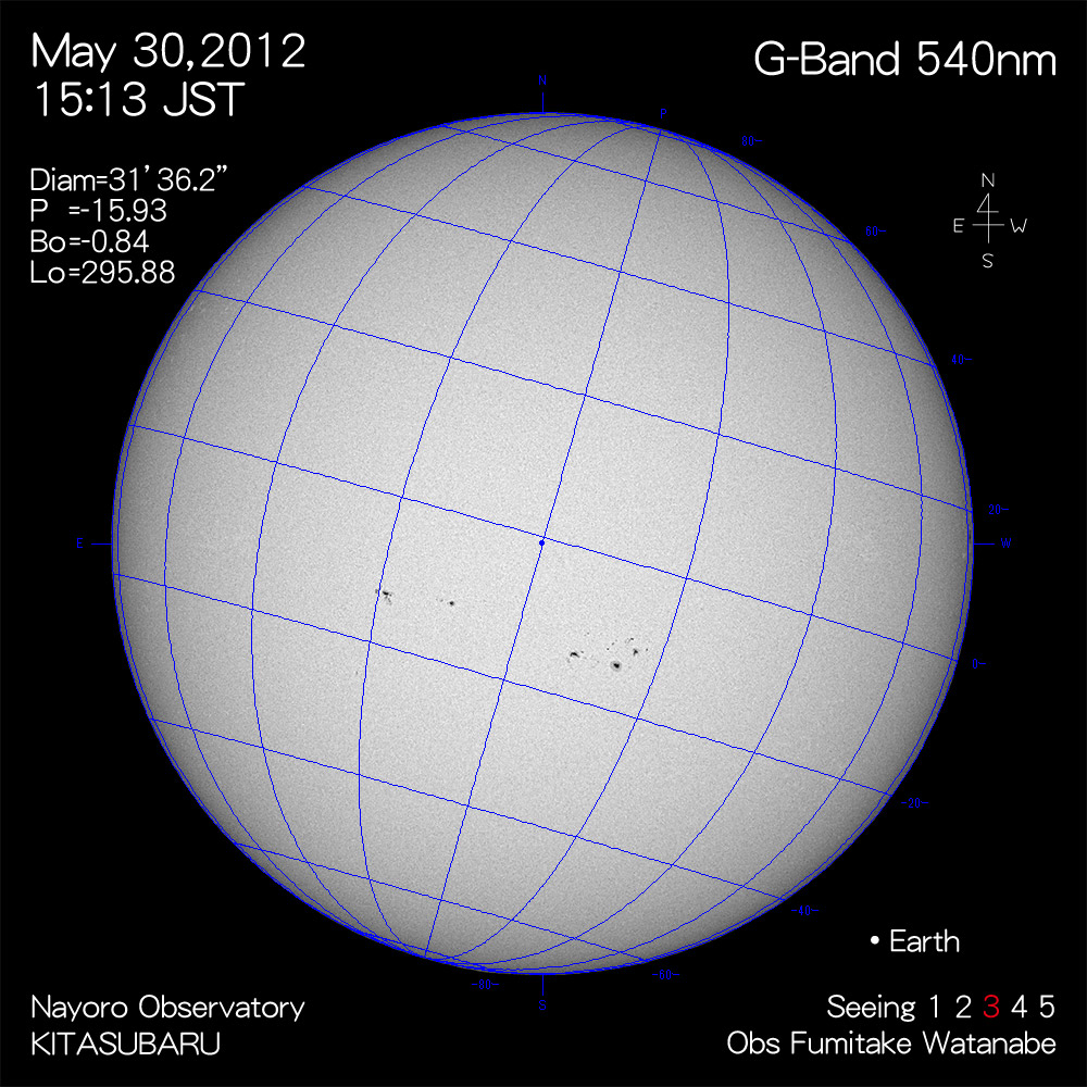 2012年5月30日540nm波長の太陽