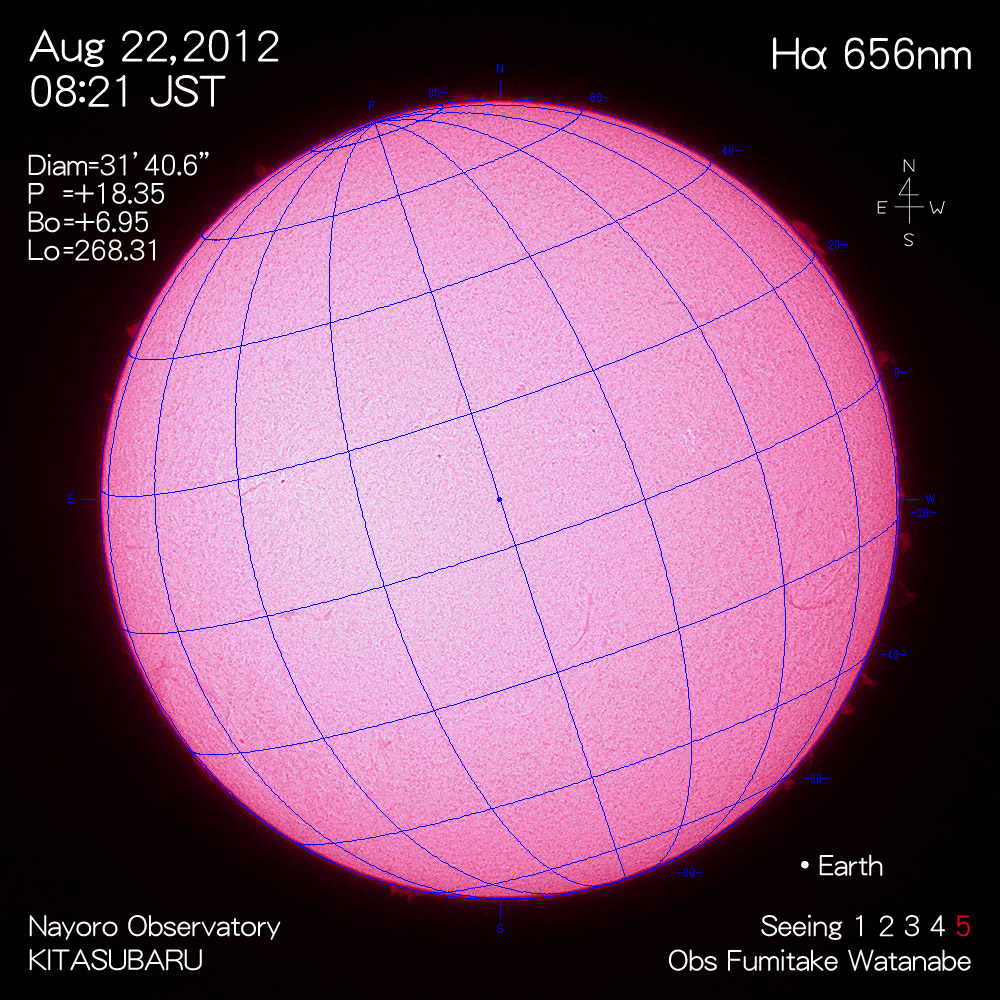 2012年8月22日Hα波長の太陽