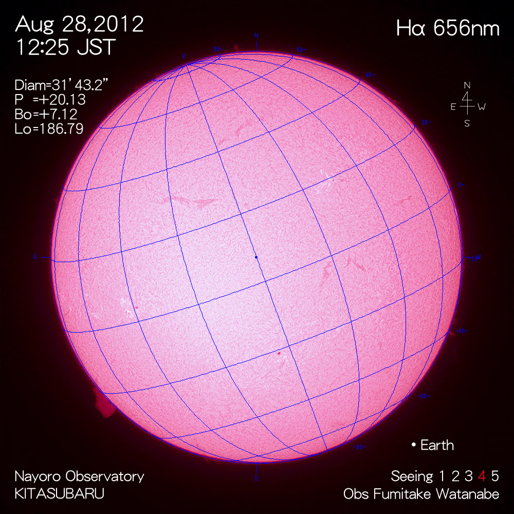 2012年8月28日Hα波長の太陽