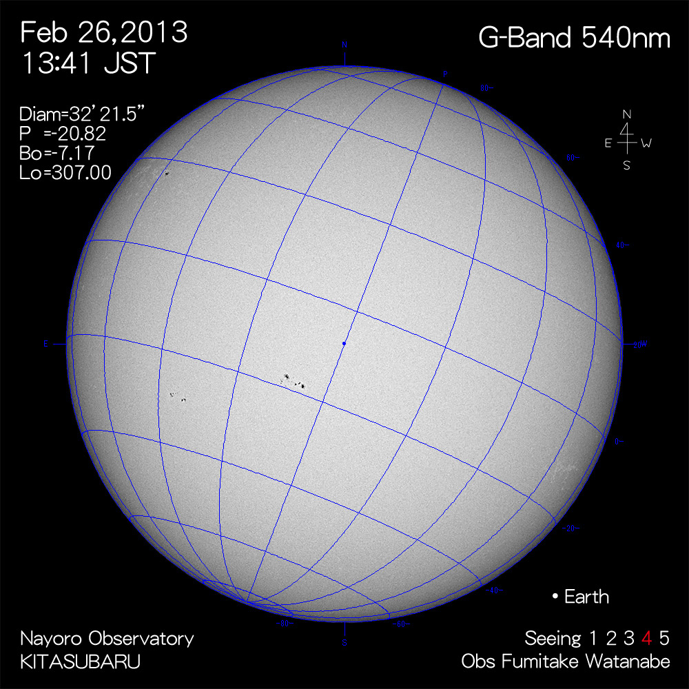 2013年2月26日540nm波長の太陽