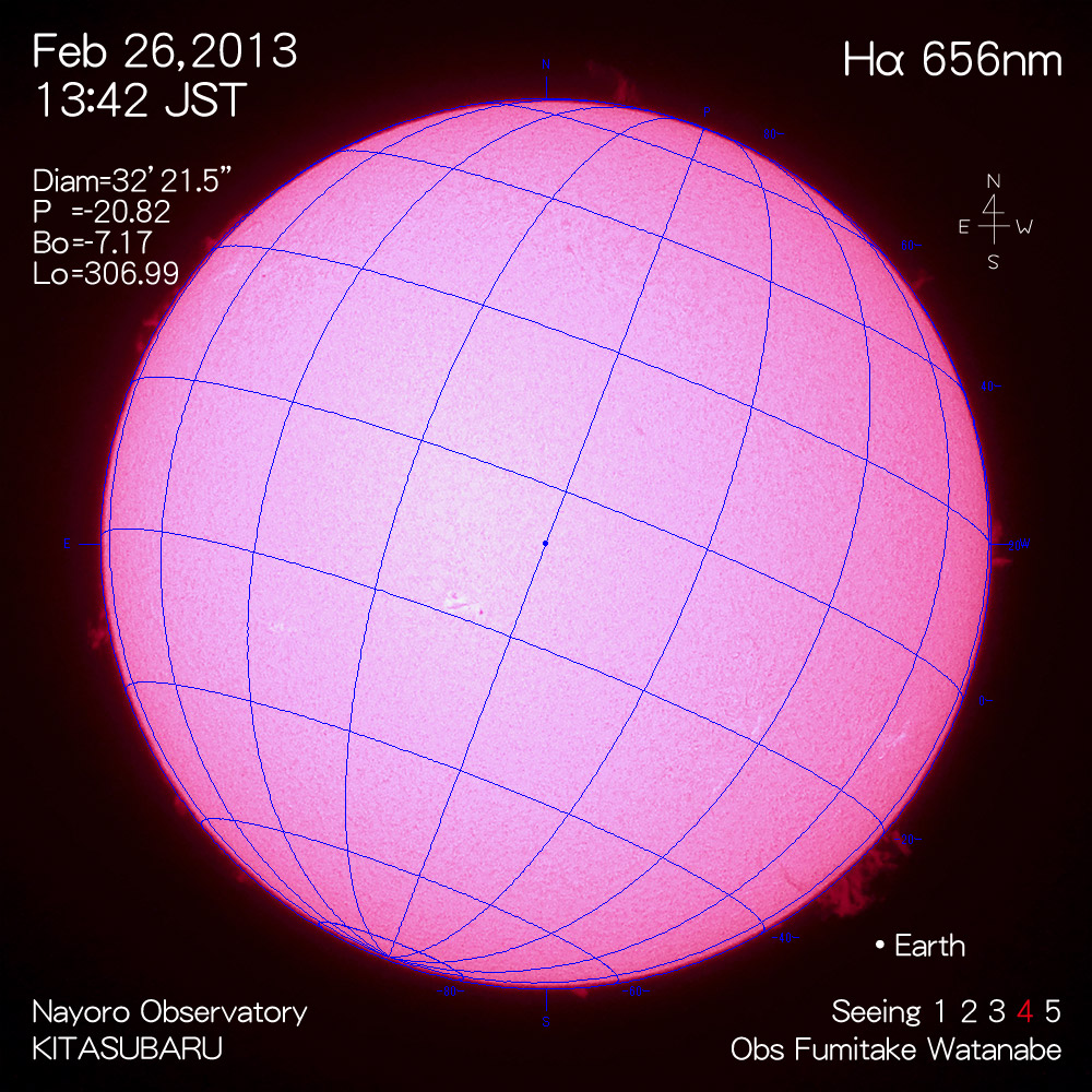 2013年2月26日Hα波長の太陽