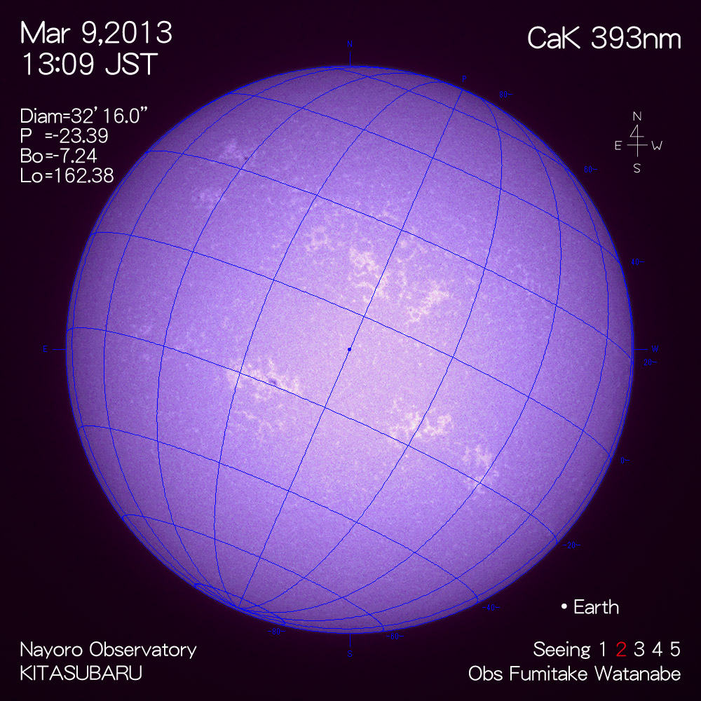 2013年3月9日CaK波長の太陽