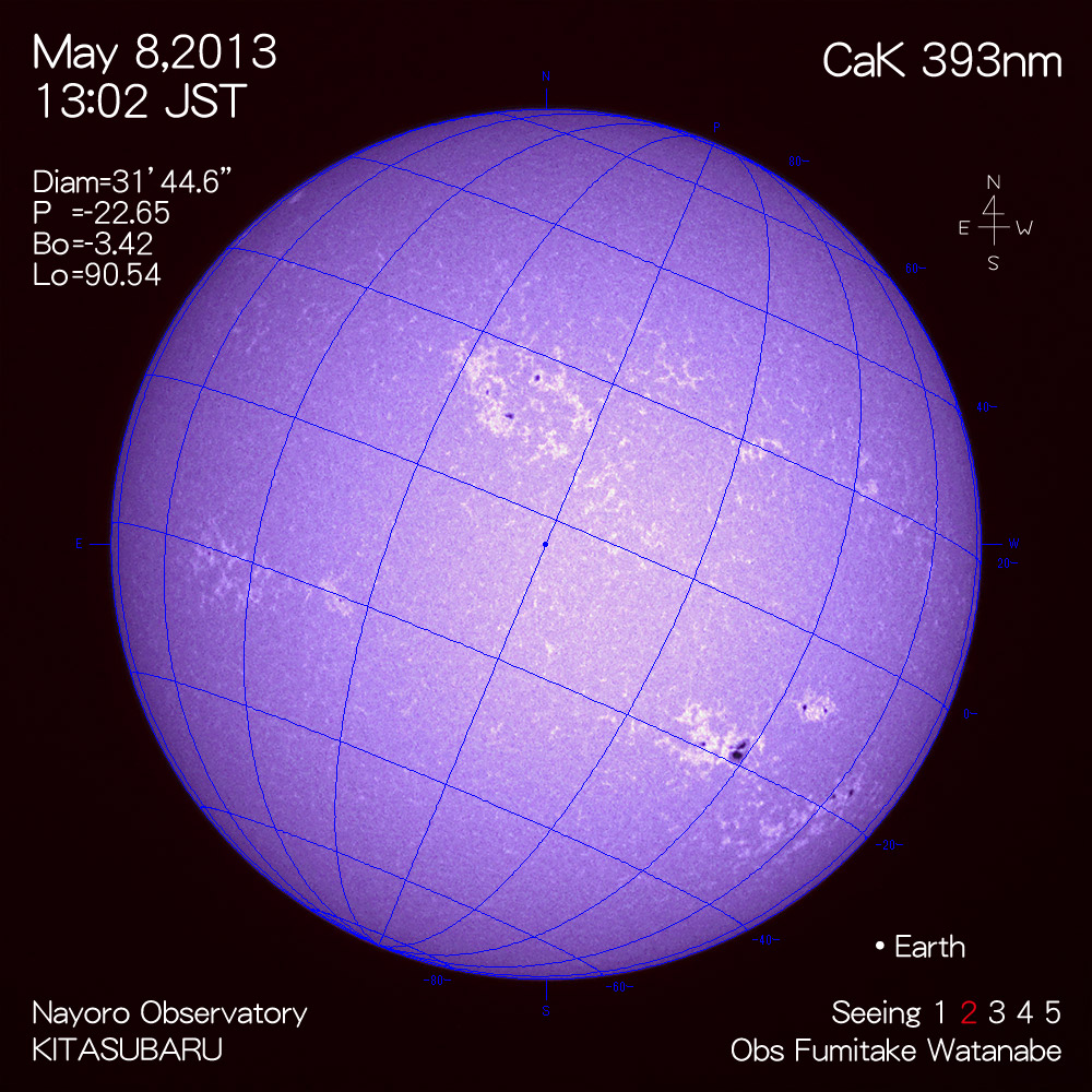 2013年5月8日CaK波長の太陽