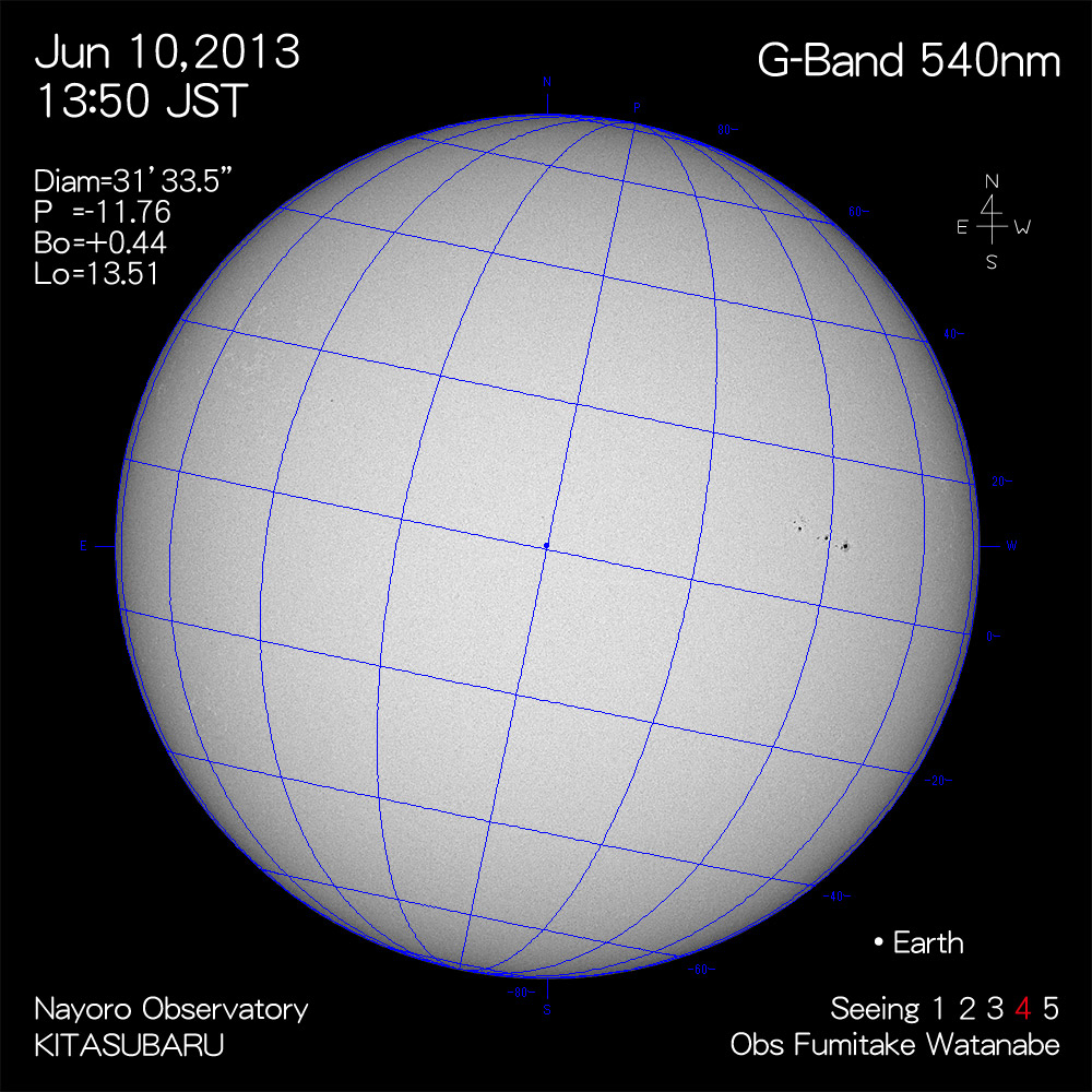 2013年6月10日540nm波長の太陽