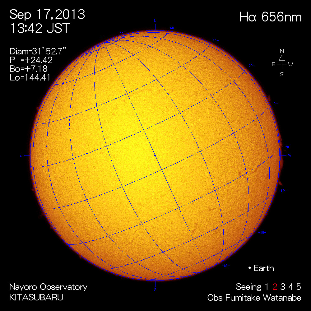 2013年9月17日Hα波長の太陽