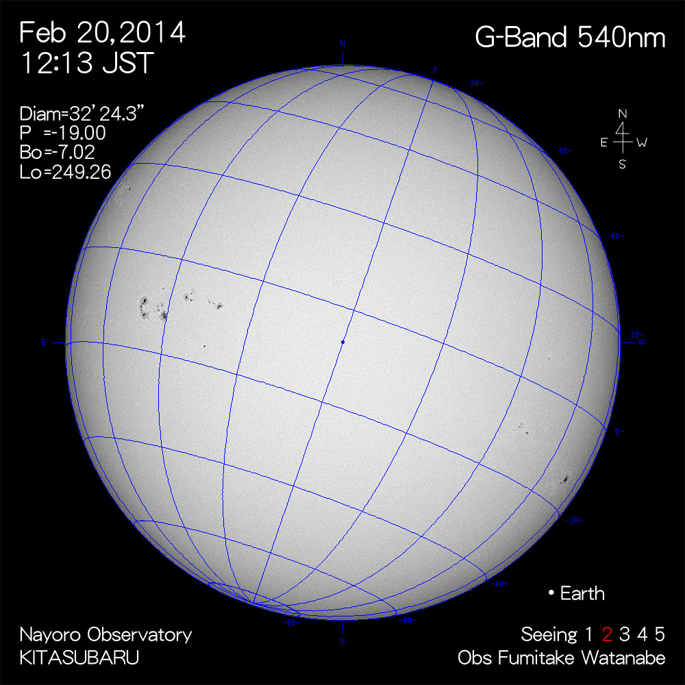 2014年2月20日540nm波長の太陽