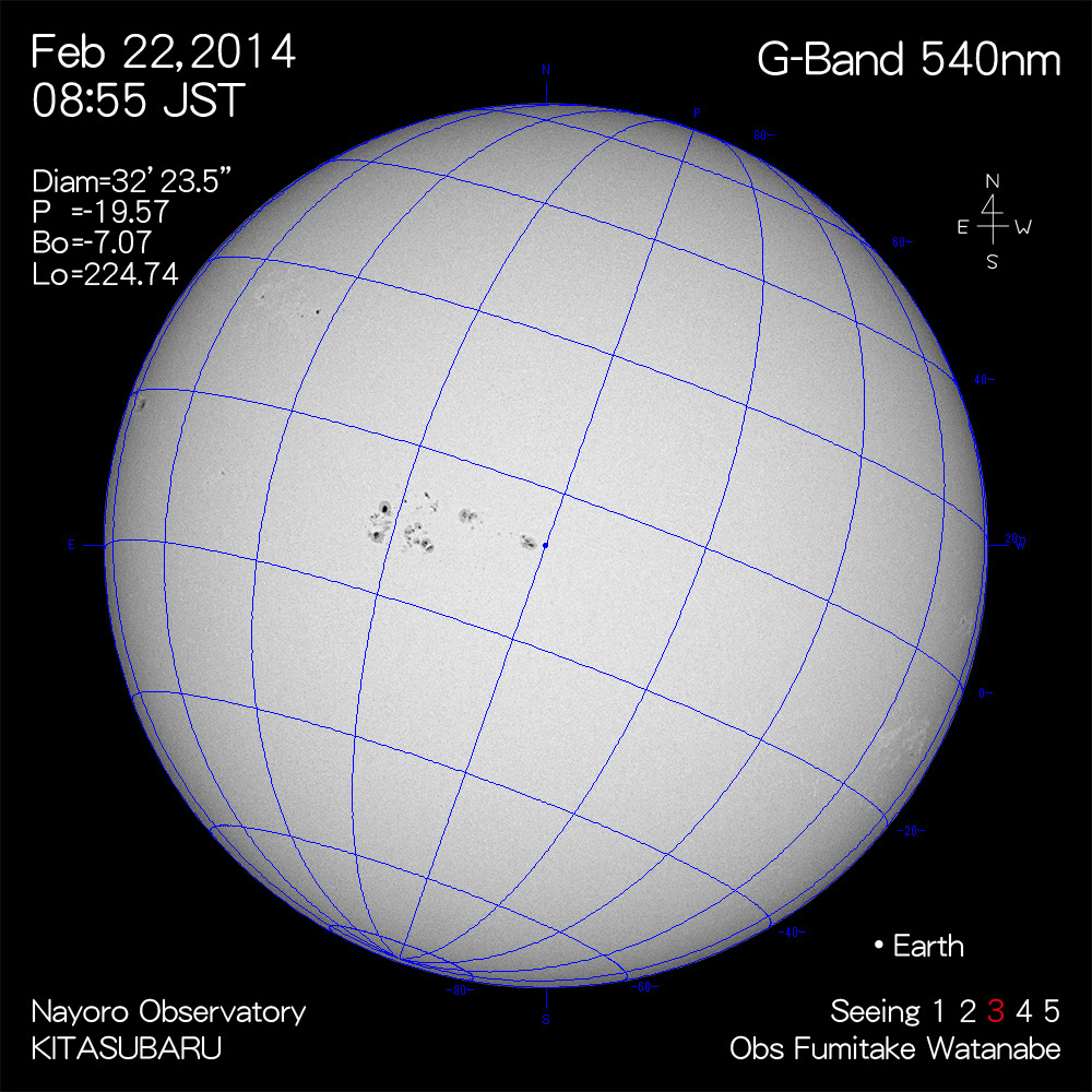 2014年2月22日540nm波長の太陽