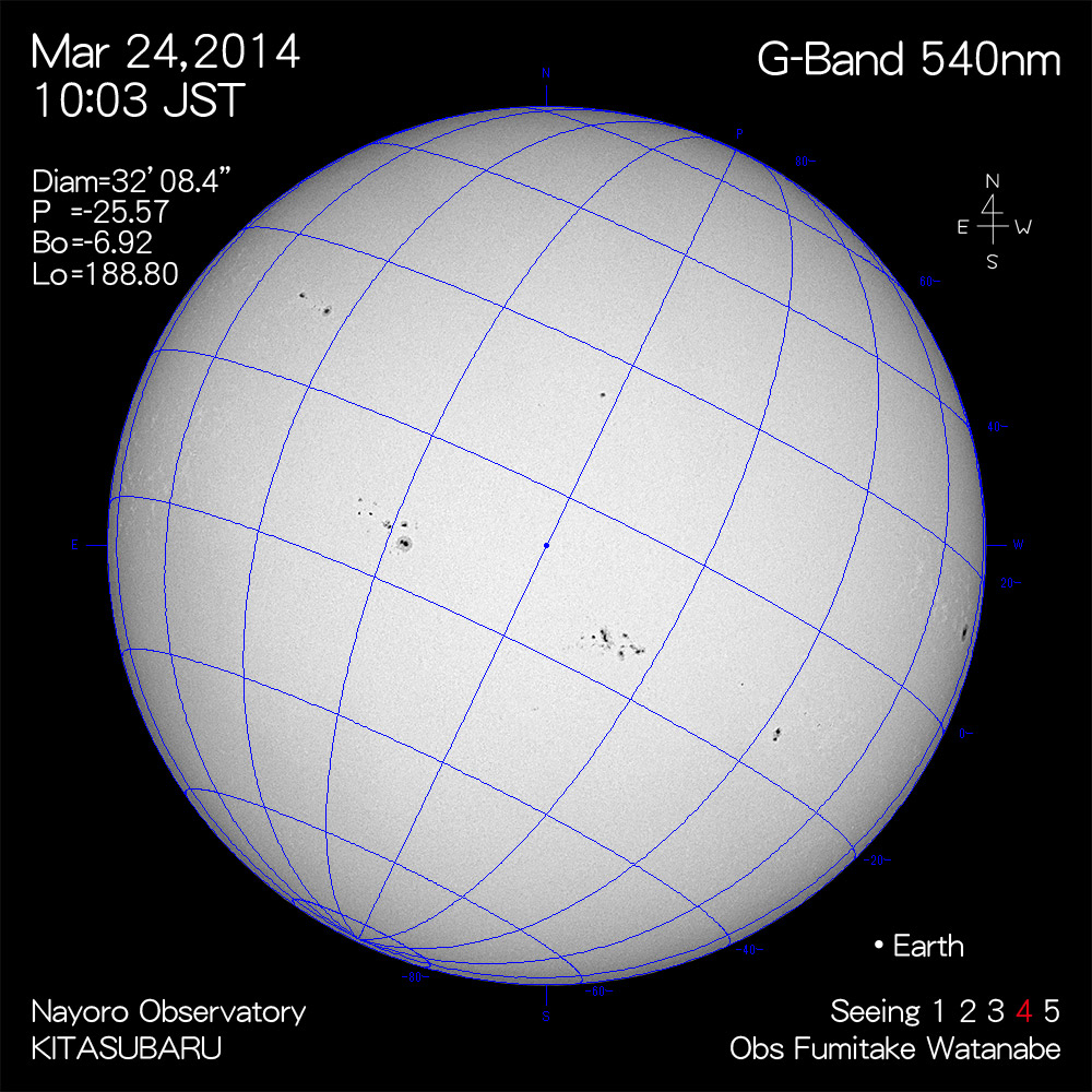 2014年3月24日540nm波長の太陽