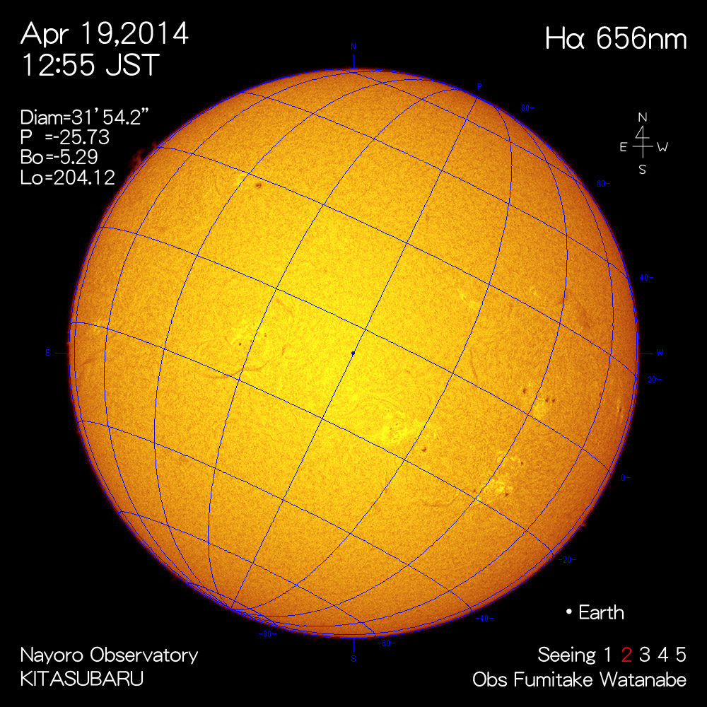 2014年4月19日Hα波長の太陽